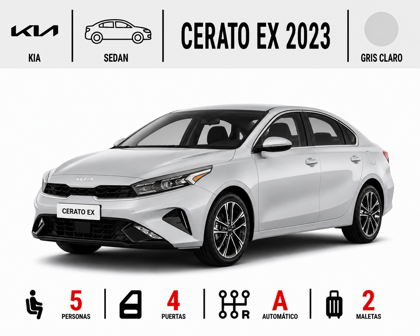 KIA CERATO EX 2023 GRIS CLARO