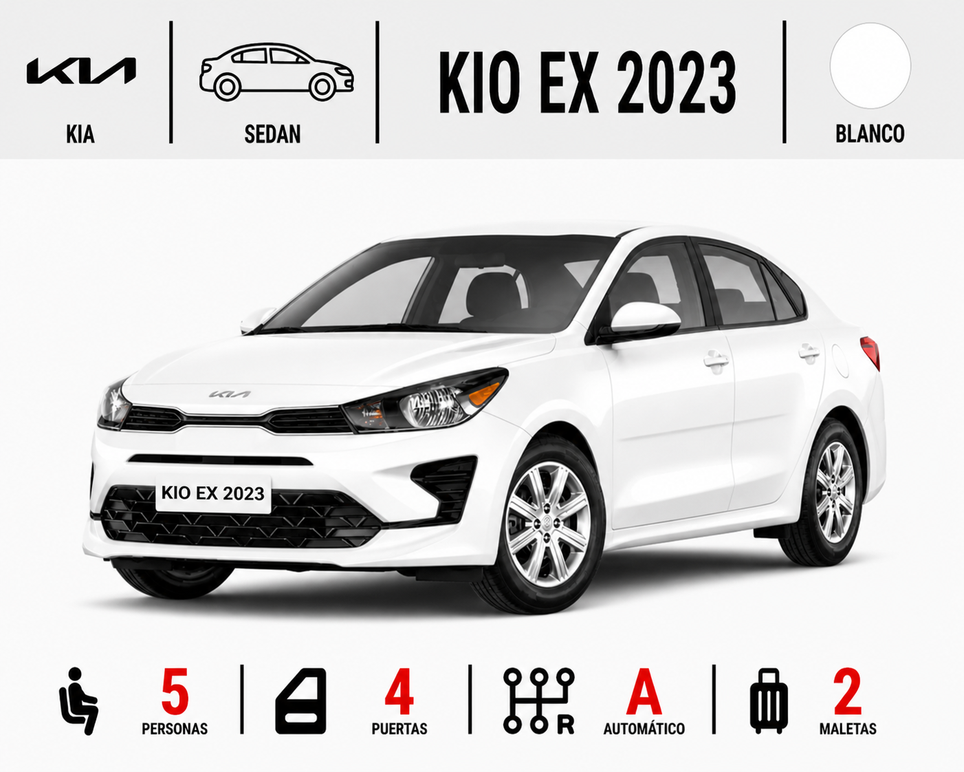 KIA RIO EX 2023 BLANCO