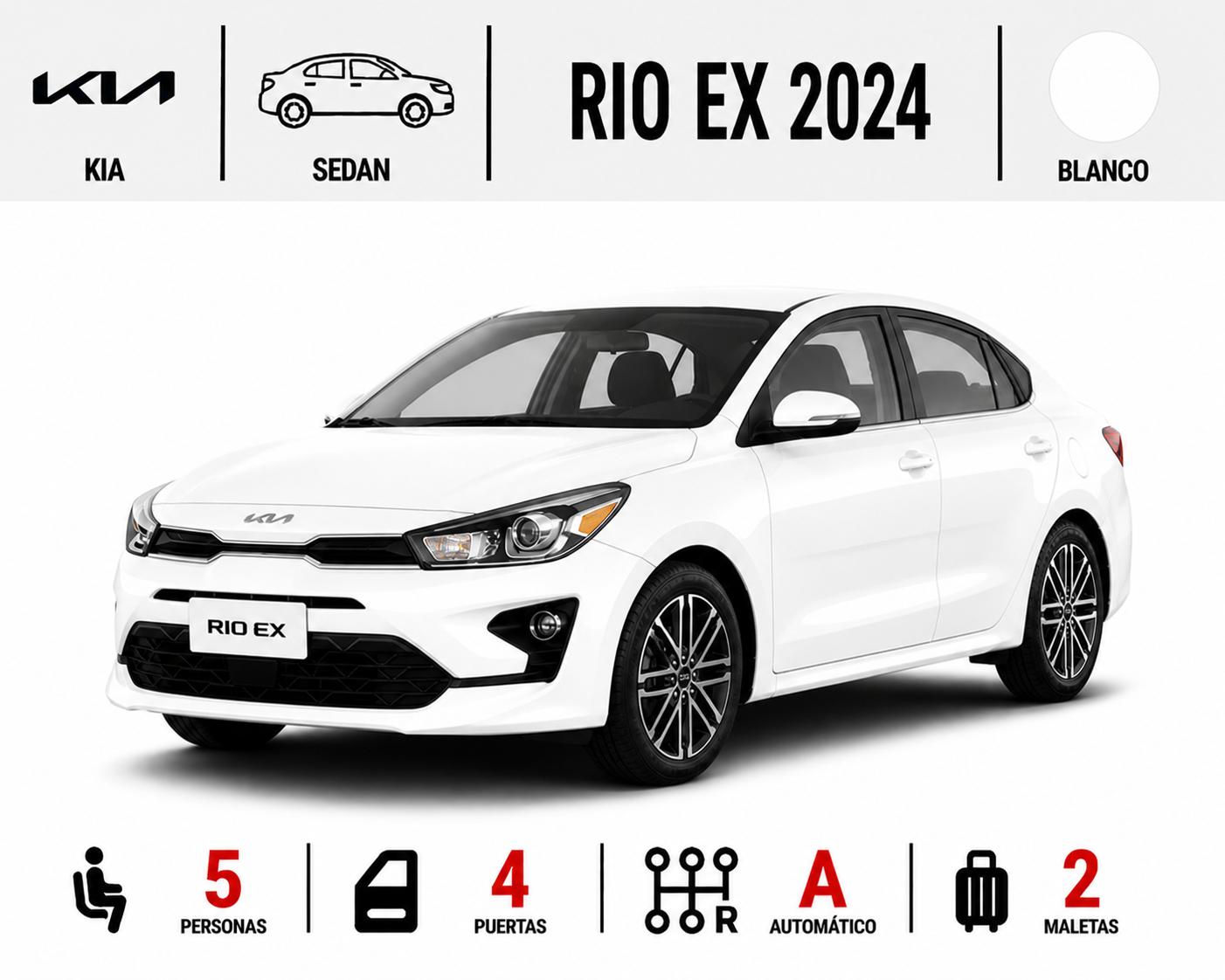 KIA RIO EX 2024 BLANCO