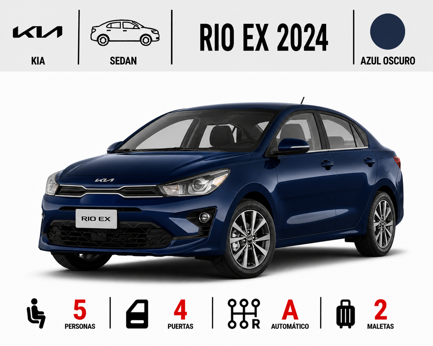 KIA RIO EX 2024 GRIS OSCURO
