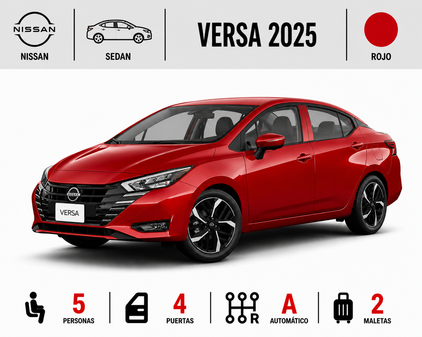 NISSAN VERSA 2025 ROJO