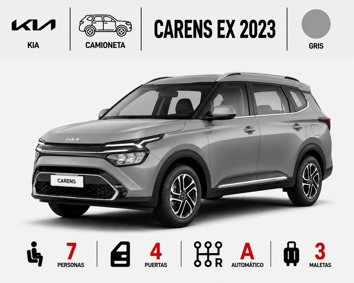 KIA CARENS EX 2023 GRIS