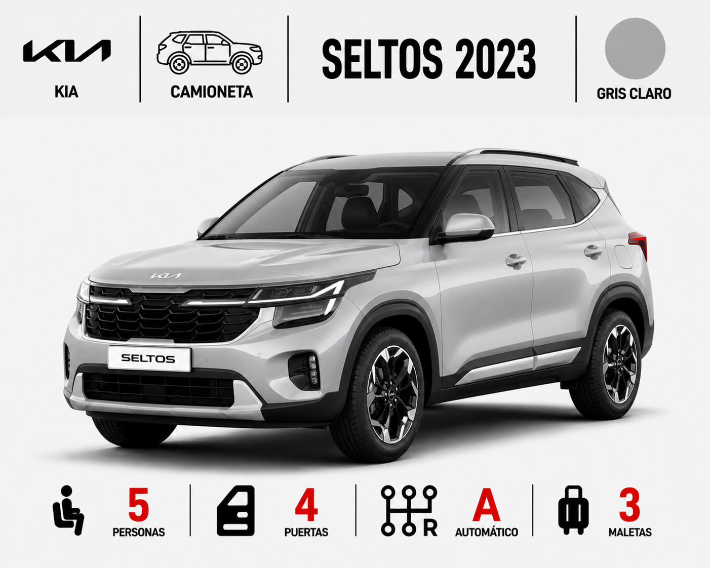 KIA SELTOS 2023 GRIS CLARO