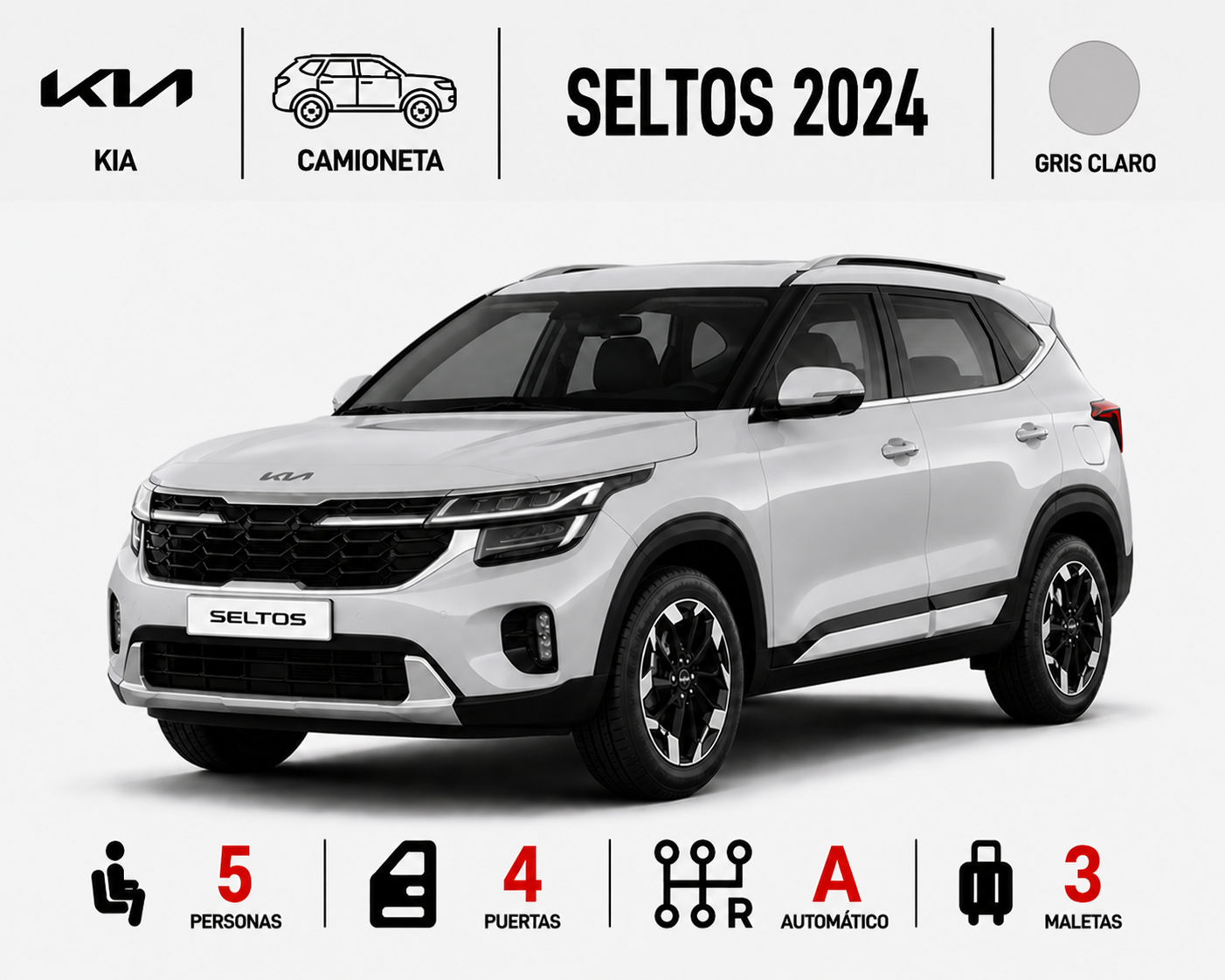 KIA SELTOS 2024 GRIS CLARO