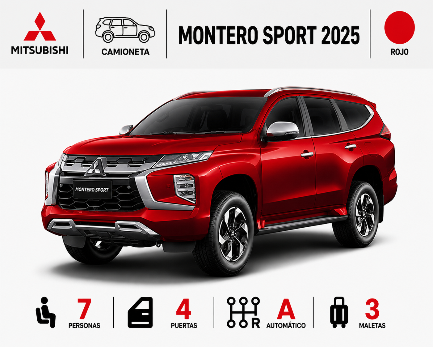 MITSUBISHI MONTERO SPORT 2025 ROJO