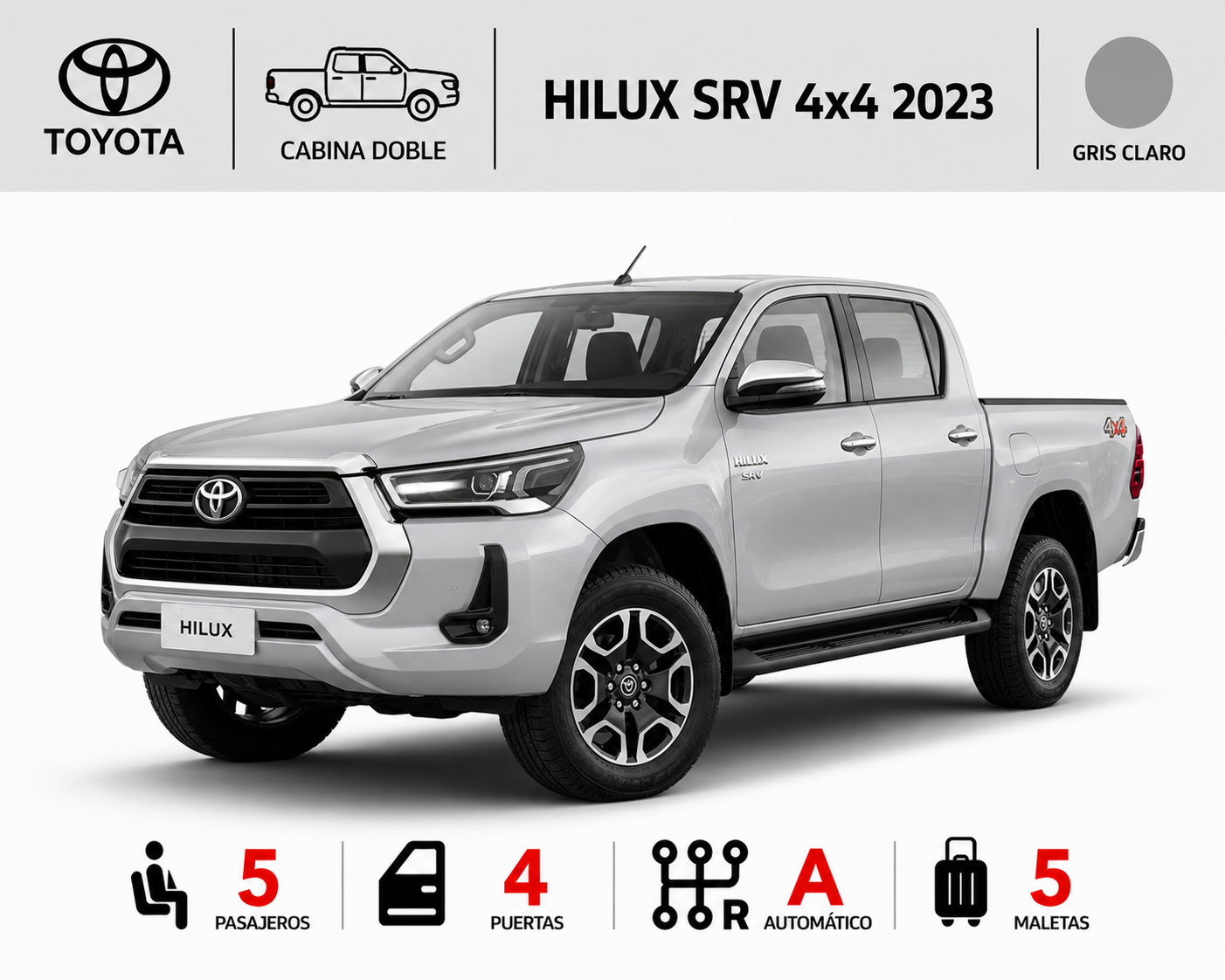 TOYOTA HILUX SRV 4X4 2023 GRIS