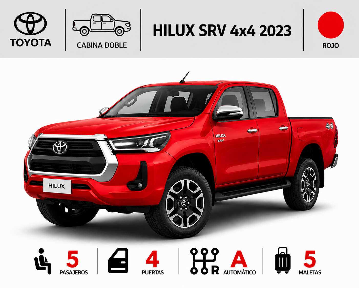 TOYOTA HILUX SRV 4X4 2023 ROJO